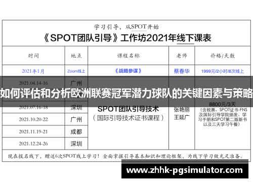 如何评估和分析欧洲联赛冠军潜力球队的关键因素与策略