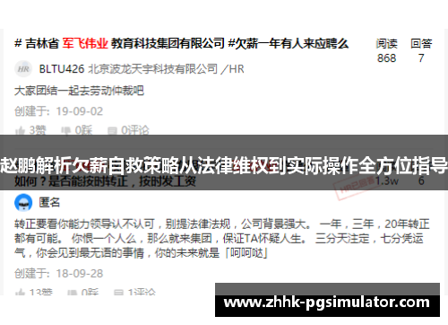 赵鹏解析欠薪自救策略从法律维权到实际操作全方位指导